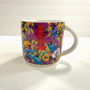 San Francisco City Coffee Mug Golden Gate Bridge Birds Floral Design by Chalo